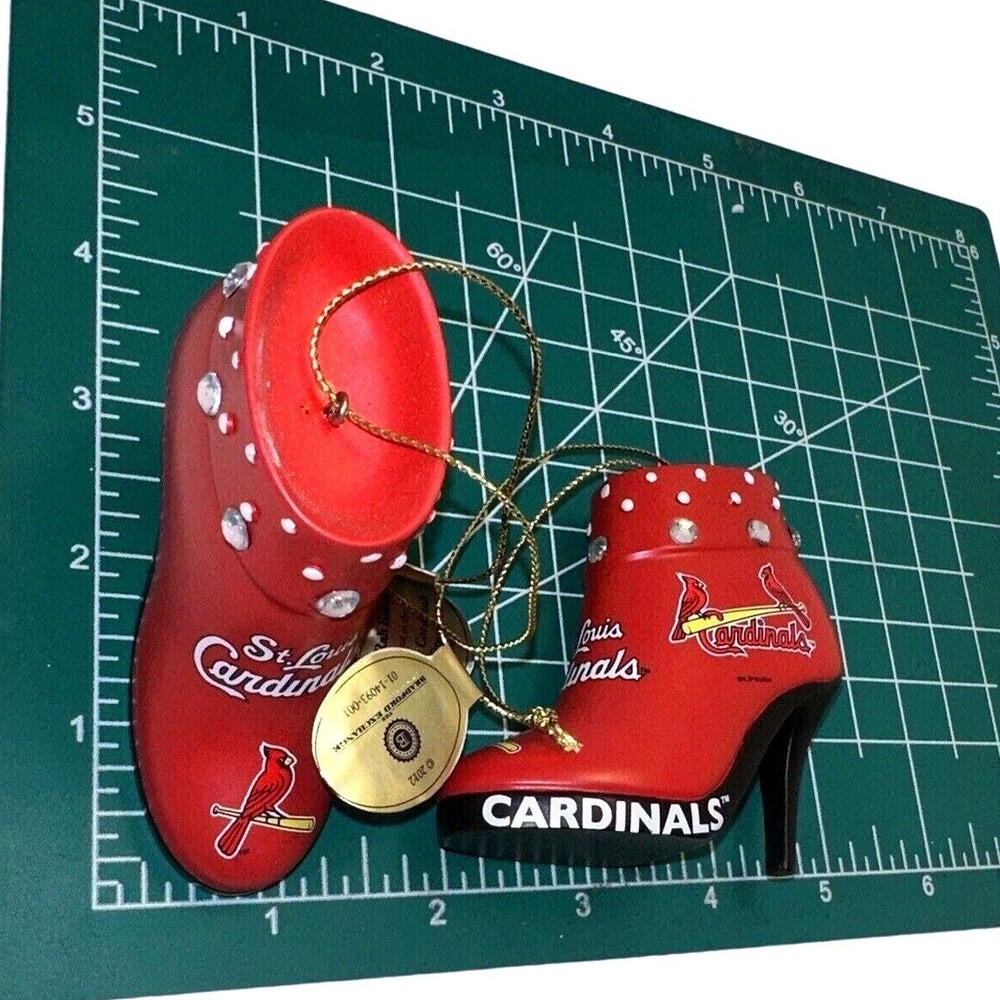 Bradford Exchange St. Louis Cardinals‎ Boot Ornament Rhinestone Decor - Picture 2 of 8